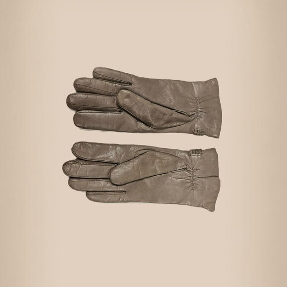 Handschuhe Beige Leather Gloves - Picture 3 of 3